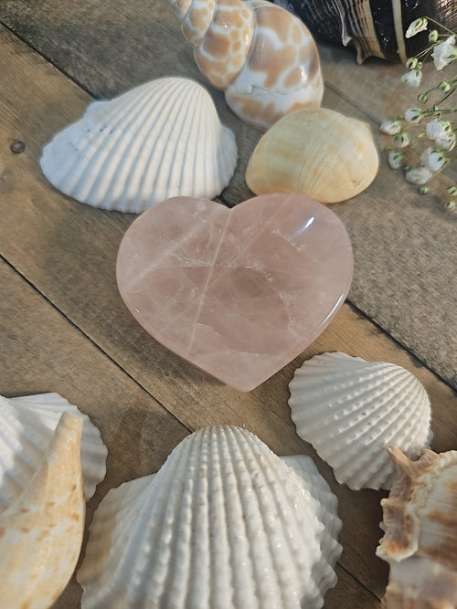 Rose Quartz Heart Shape Crystal Bowl - ~ 2iches x 2 inches
